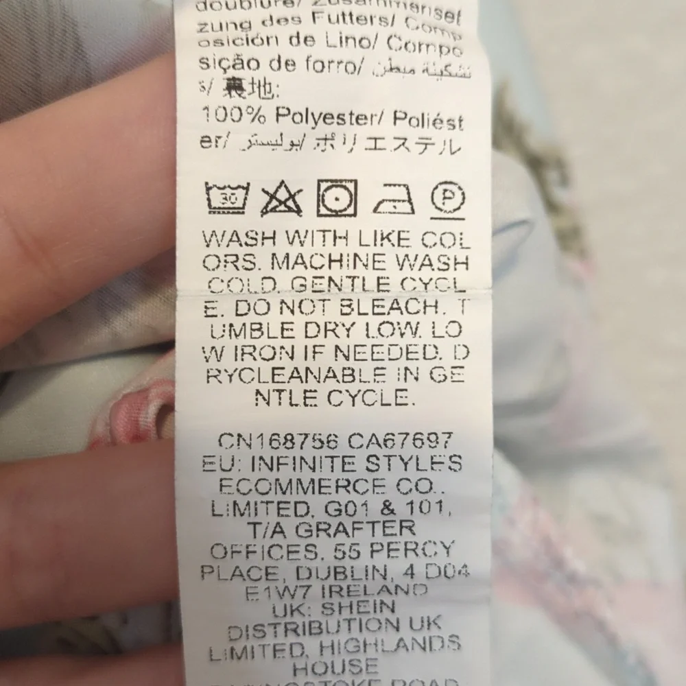 Shein MOD light blue pink ditsy floral lace up strapless mini dress - Picture 8 of 12